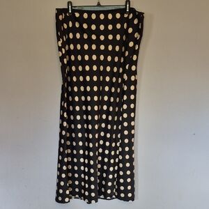 a new day Black Maxi Skirt with Cream Polka Dots